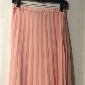 Blush Pleated Midi Skirt